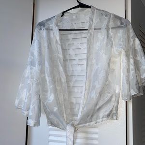 white cover up/top